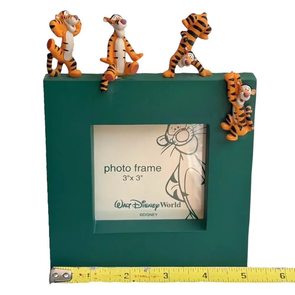 Disney Tigger Photo Frame Winnie the Pooh 3D Holds 3x3 Pictures Wdw 1993 Figural